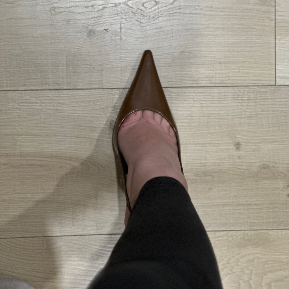 Saint Laurent Elegant Brown Slingback Heels super pointed toe. Size 40 NEW - Picture 15 of 16